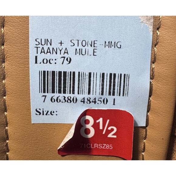 New Sun + Stone Studded Tan Suede Clogs Shoes Womens 8.5 - Picture 3 of 7